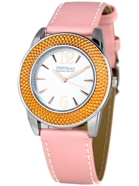 Pertegaz PDS-046-R Relógio para mulher, pulseira de cuero real