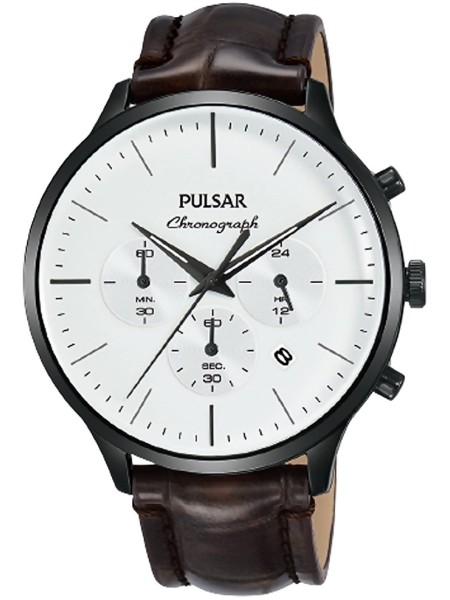 Pulsar PT3895X1 men's watch, real leather strap