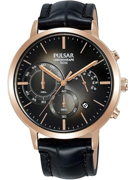 Pulsar PT3992X1 men's watch, real leather strap