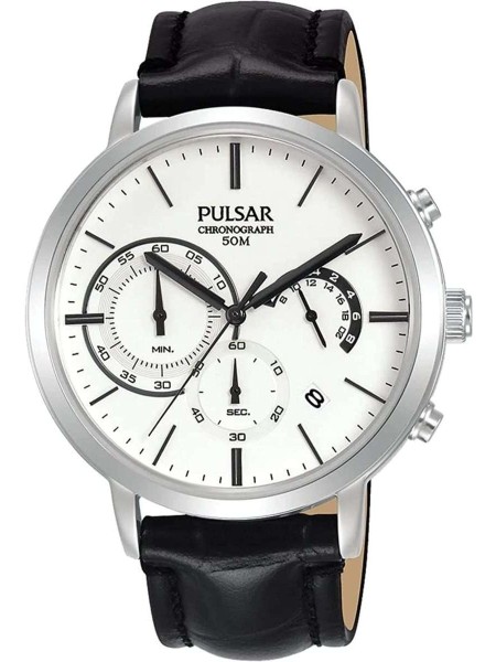 Pulsar PT3A71X1 men's watch, real leather strap