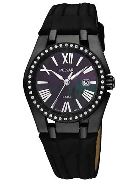 Pulsar PXT689X1 ladies' watch, real leather strap