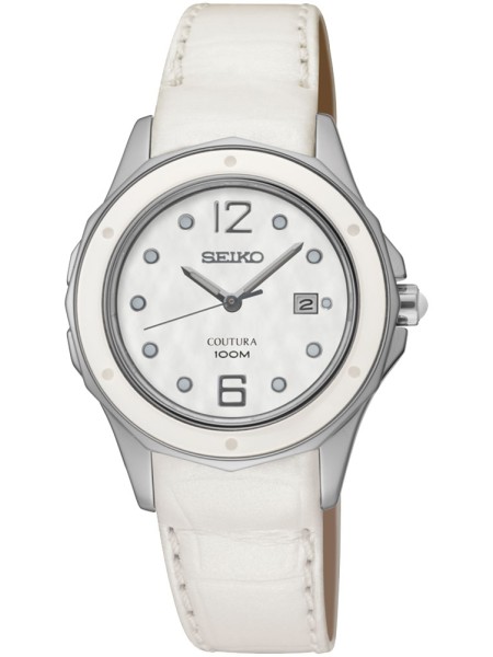 Seiko SXDE79P2 Relógio para mulher, pulseira de cuero real