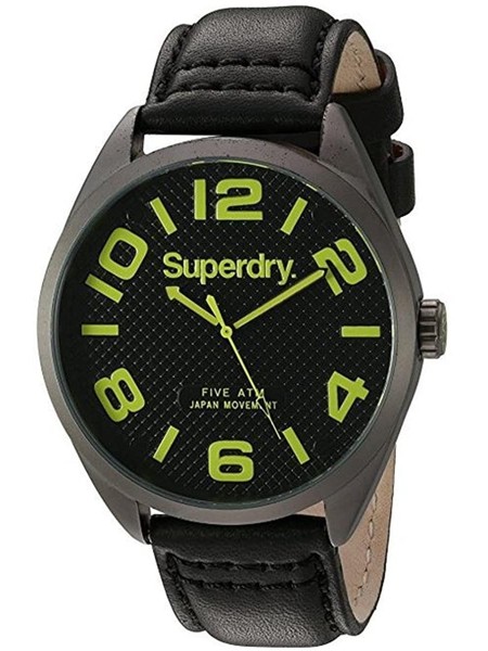 Superdry SYG192BYA men's watch, cuir véritable strap