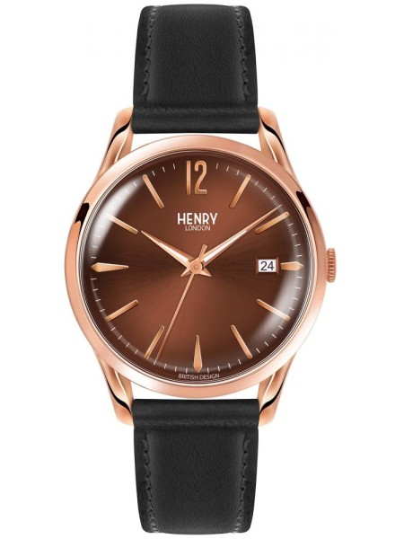 Henry London HL39-S-0048 ladies' watch, real leather strap