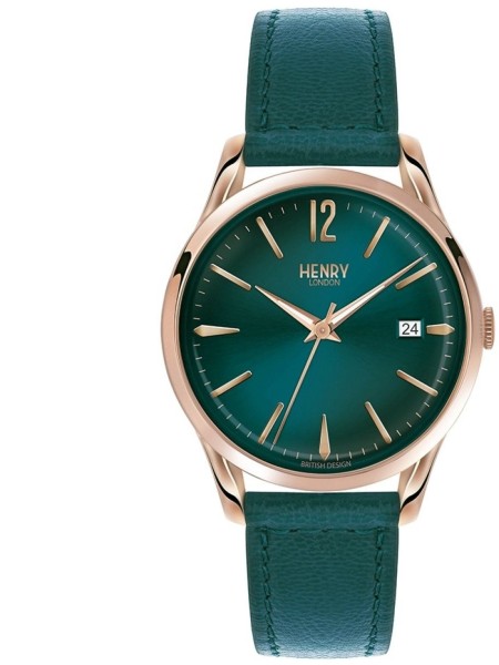 Henry London HL39-S-0134 Relógio para mulher, pulseira de cuero real