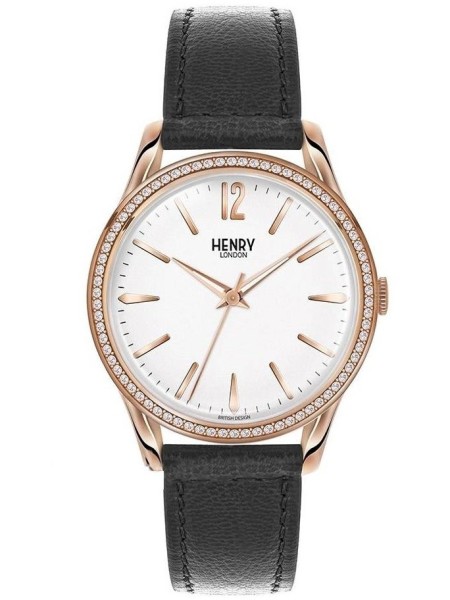 Montre pour dames Henry London HL39-SS-0032, bracelet cuir véritable