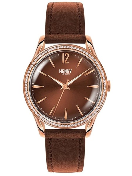 Henry London HL39-SS-0052 Relógio para mulher, pulseira de cuero real