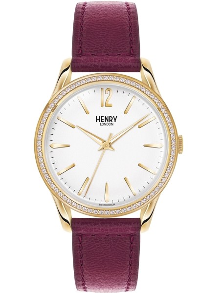Henry London HL39-SS-0068 moterų laikrodis, real leather dirželis