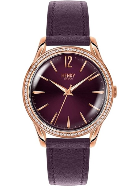 Henry London HL39-SS-0084 moterų laikrodis, real leather dirželis
