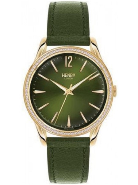 Henry London HL39-SS-0104 damklocka, äkta läder armband