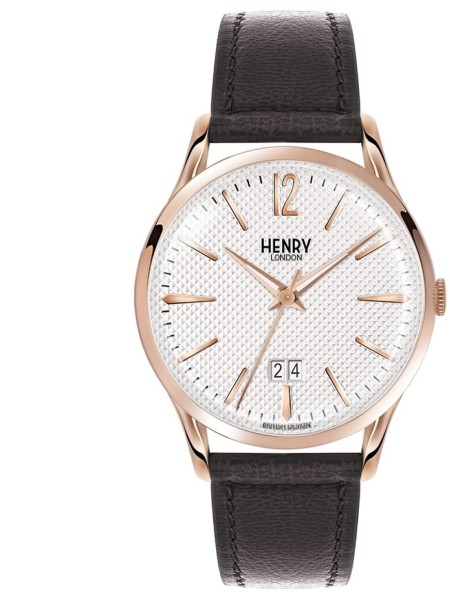 Henry London HL41-JS-0038 men's watch, real leather strap