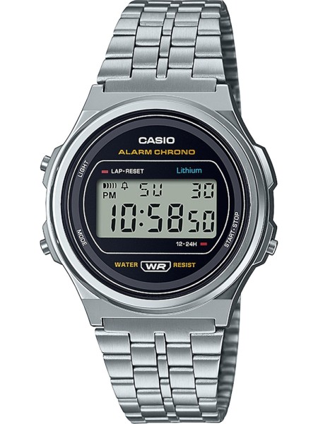 Casio A171WE-1ADF Damenuhr, stainless steel Armband