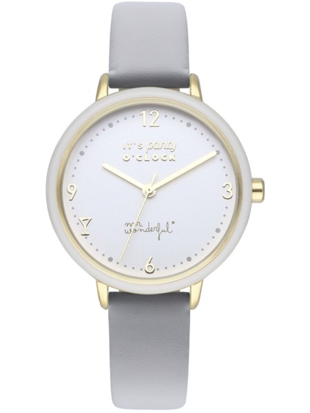 Mr Wonderful WR20400 Relógio para mulher, pulseira de cuero sintético
