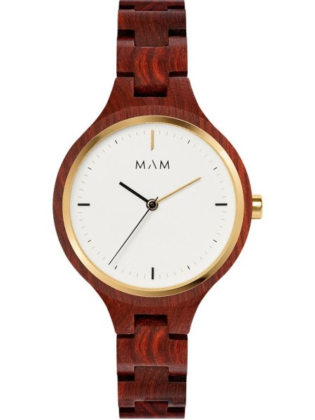 Mam MAM608 Reloj para mujer, correa de madera