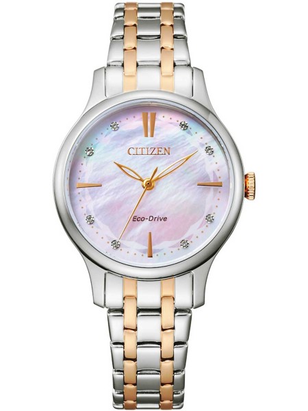 Citizen Eco-Drive Elegance EM0896-89Y montre de dame, acier inoxydable sangle