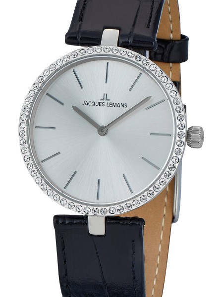 Jacques Lemans Milano 1-2024H Relógio para mulher, pulseira de cuero real