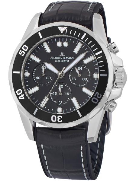 Jacques Lemans Liverpool Chronograph 1-2091A men's watch, cuir véritable strap