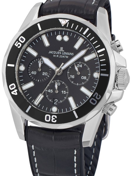 Jacques Lemans Liverpool Chronograph 1-2091A men's watch, cuir véritable strap