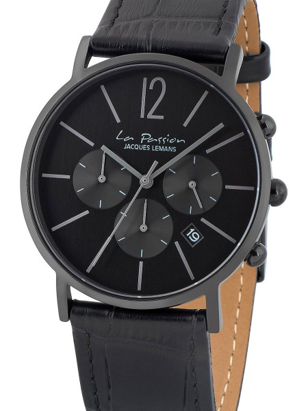Jacques Lemans La Passion Chronograph LP-123Q ladies' watch, real leather strap