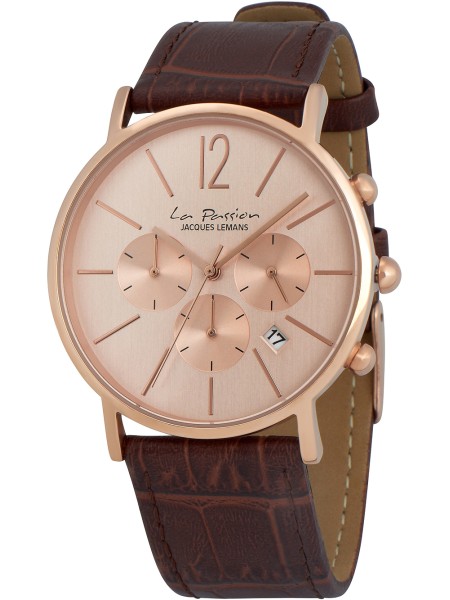 Jacques Lemans La Passion Chronograph LP123N γυναικείο ρολόι, με λουράκι real leather