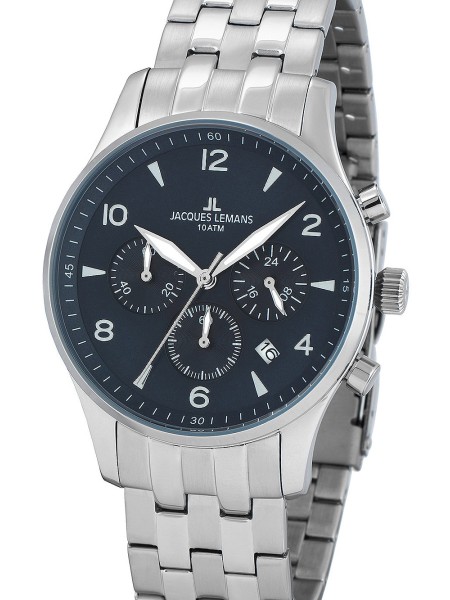 Jacques Lemans London Chronograph 1-1654.2ZG Herrenuhr, stainless steel Armband