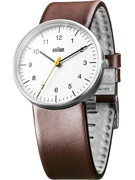 Braun Classic BN0021WHBRG men's watch, real leather strap