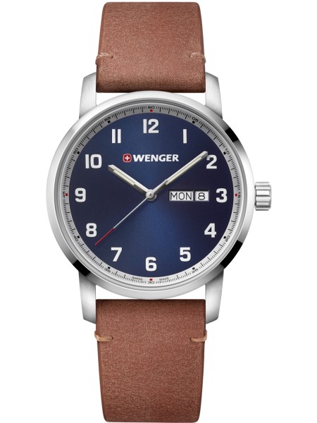 Wenger Attitude 01.1541.114 men's watch, real leather strap