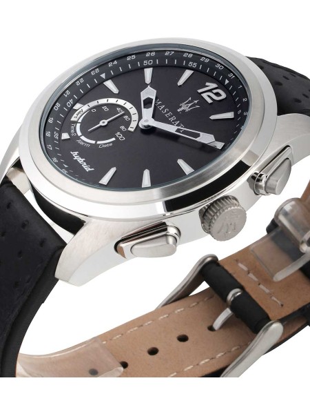 Maserati Traguardo Hybrid Smart R8851112001 men's watch, real leather strap