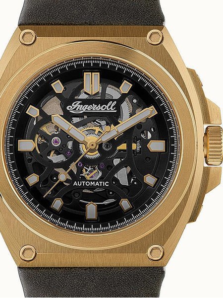 Ingersoll The Motion Automatik I11701 men's watch, real leather strap
