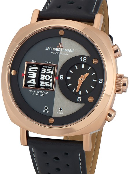 Jacques Lemans Lugano 1-2058C Reloj para hombre, correa de cuero real