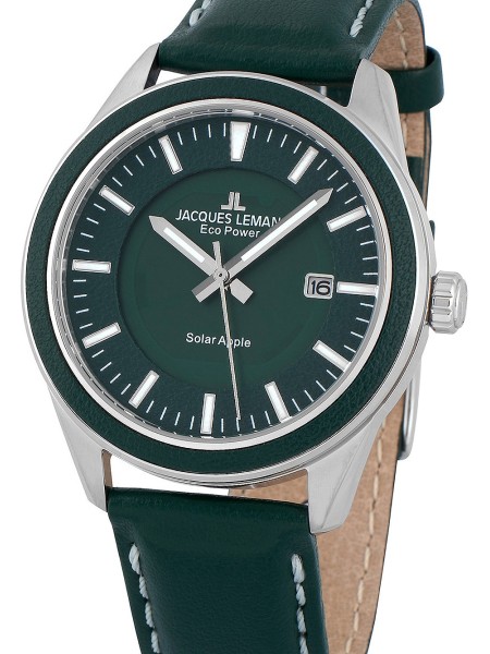 Jacques Lemans Eco Power 1-2116B Herrenuhr, synthetic leather Armband