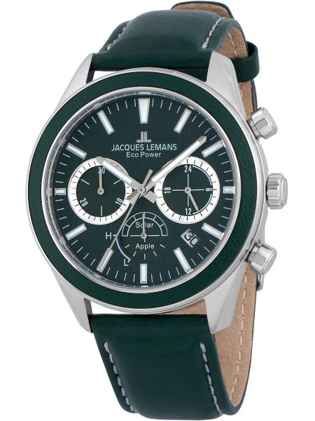 Jacques Lemans Eco Power 1-2115D men's watch, synthetic leather strap