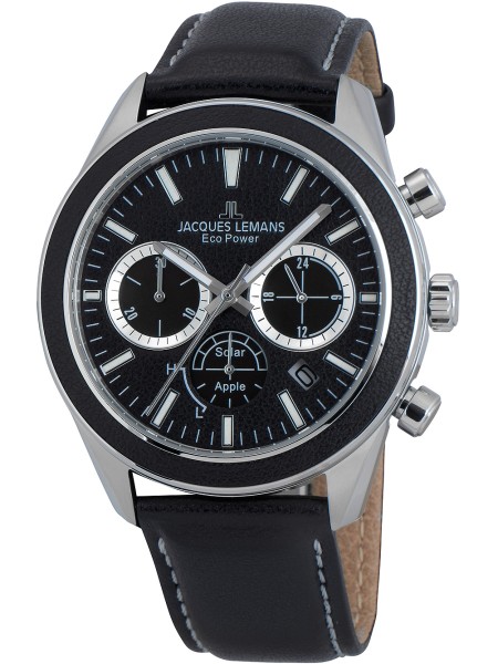 Jacques Lemans Eco Power 1-2115A men's watch, synthetic leather strap