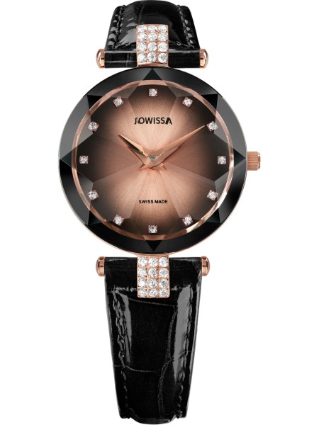 Jowissa Facet Strass J5.651.M Γυναικείο ρολόι, real leather λουρί