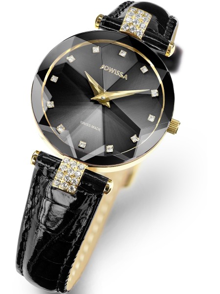 Jowissa Facet Strass J5.614.M Relógio para mulher, pulseira de cuero real