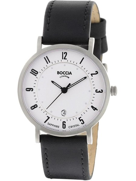Boccia Uhr Titanium 3296-01 ladies' watch, real leather strap