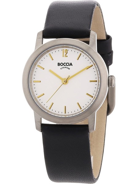 Boccia Uhr Titanium 3291-02 γυναικείο ρολόι, με λουράκι real leather