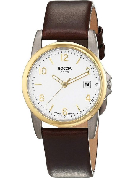 Boccia Uhr Titanium 3298-05 γυναικείο ρολόι, με λουράκι real leather