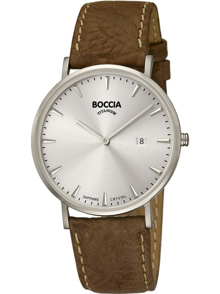 Boccia Uhr Titanium 3648-01 men's watch, real leather strap