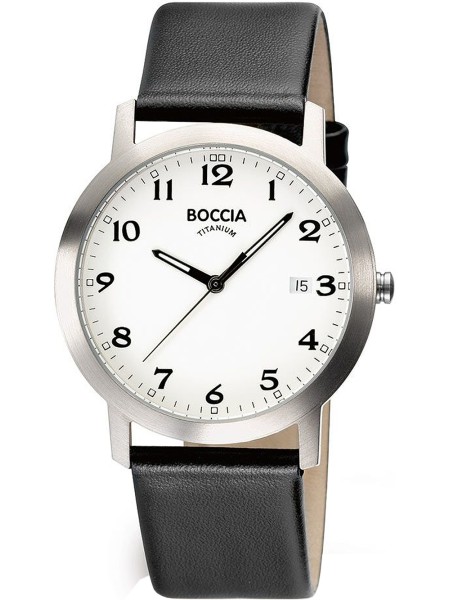 Boccia Uhr Titanium 3618-01 men's watch, real leather strap