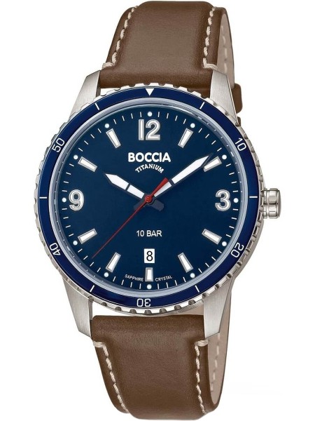Boccia Uhr Titanium 3635-02 men's watch, cuir véritable strap