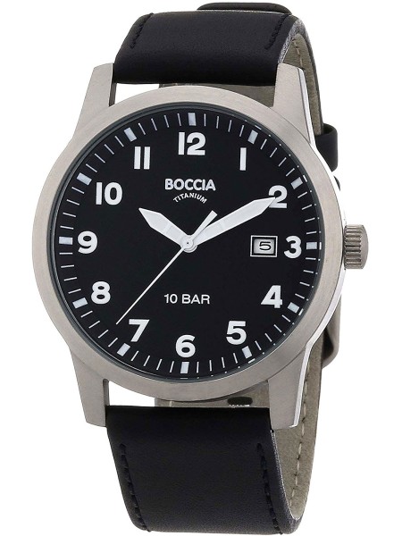 Boccia Uhr Titanium 3631-01 men's watch, real leather strap