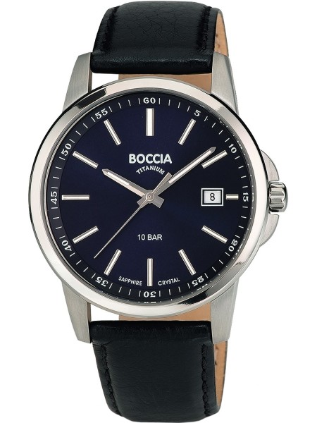 Boccia Uhr Titanium 3633-01 men's watch, real leather strap
