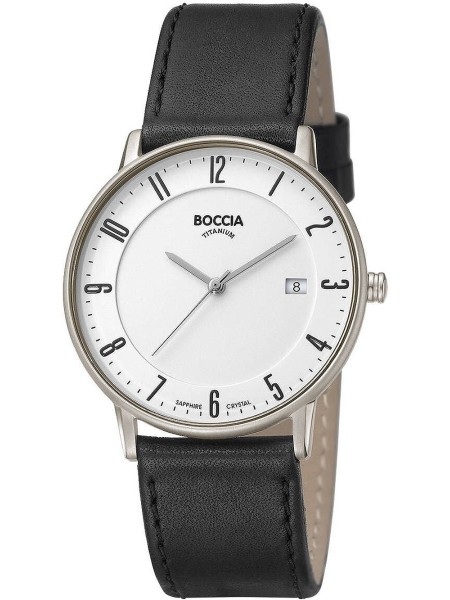 Boccia Uhr Titanium 3607-02 men's watch, real leather strap