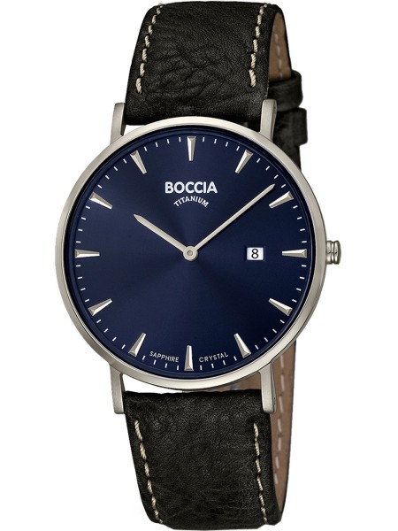 Boccia Uhr Titanium 3648-02 men's watch, real leather strap