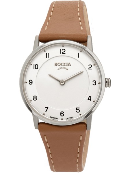 Boccia Uhr Titanium 3254-01 ladies' watch, real leather strap