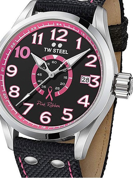 Ceas damă TW-Steel Pink Ribbon TW973, curea textile