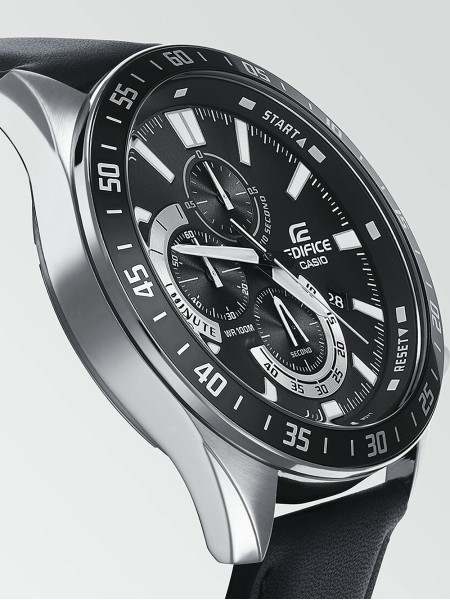 Casio Edifice EFV-620L-1AVUEF men's watch, cuir véritable strap