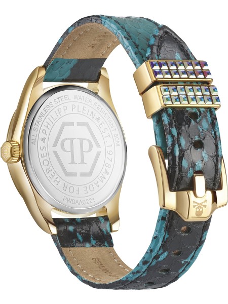 Philipp Plein Queen Crystal PWDAA0221 ladies' watch, real leather strap
