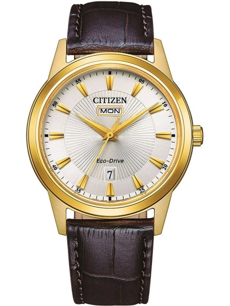 Citizen Eco-Drive Sport AW0102-13A montre pour homme, cuir véritable sangle